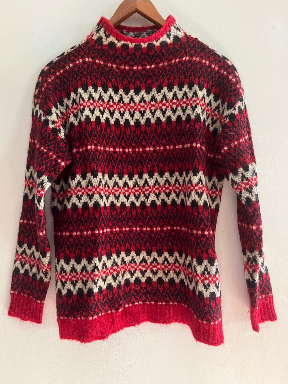 Chaps Ralph Lauren Fair Isle Wool Blend Pullover Mock neck Sweater